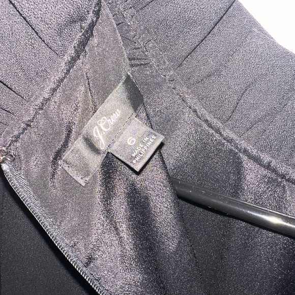 J. Crew Ruffle Neck Shift Dress in 365 Crepe Black - Picture 6 of 7